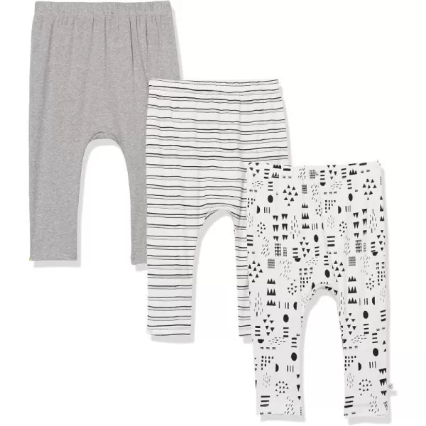 HonestBaby Multipack Harem Pants Roomy Fit Pull on Bottoms 100 Organic Cotton for Infant Baby Boys Girls Unisex3pack Pattern Play