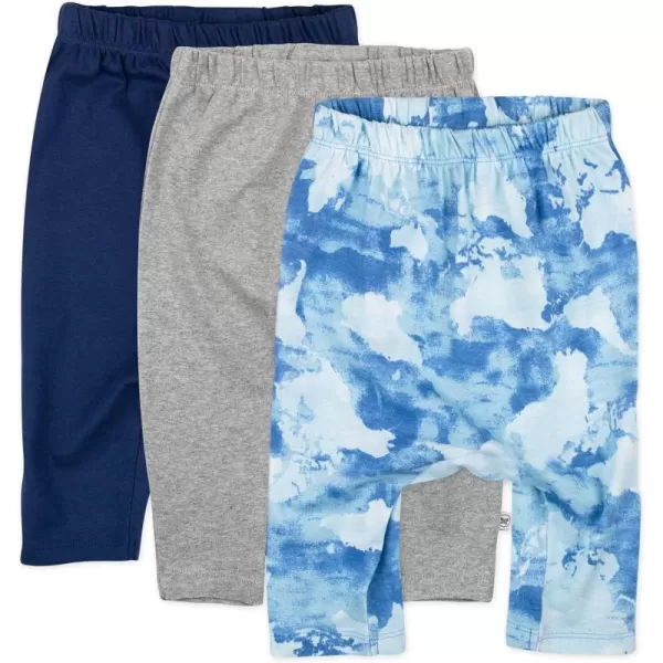 HonestBaby Multipack Harem Pants Roomy Fit Pull on Bottoms 100 Organic Cotton for Infant Baby Boys Girls Unisex3pack Watercolor World