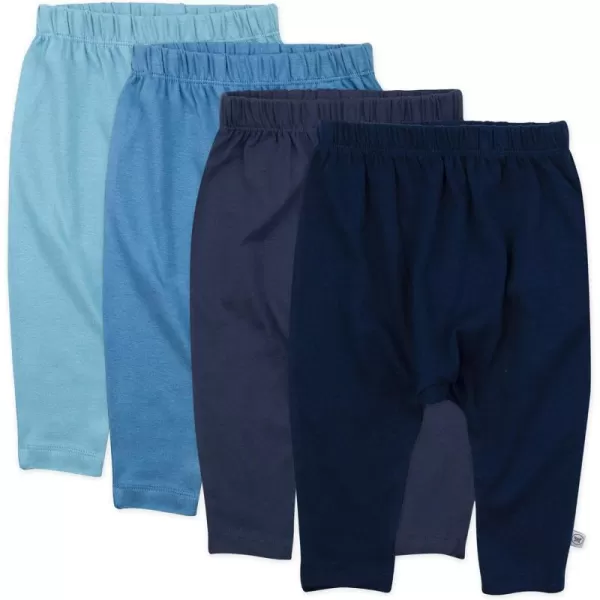 HonestBaby Multipack Harem Pants Roomy Fit Pull on Bottoms 100 Organic Cotton for Infant Baby Boys Girls Unisex4pack Blue Ombre