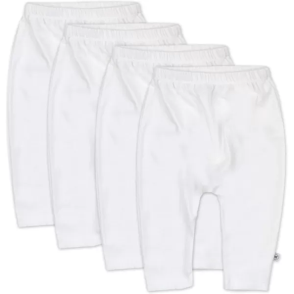 HonestBaby Multipack Harem Pants Roomy Fit Pull on Bottoms 100 Organic Cotton for Infant Baby Boys Girls Unisex4pack Bright White