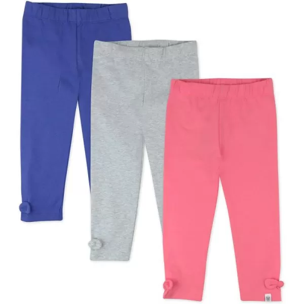 HonestBaby Multipack Leggings Skinny Flare and Cargo Pants Organic Cotton for Infant Baby GirlsToddlersLittle KidsLegacy3pack Pretty Pink