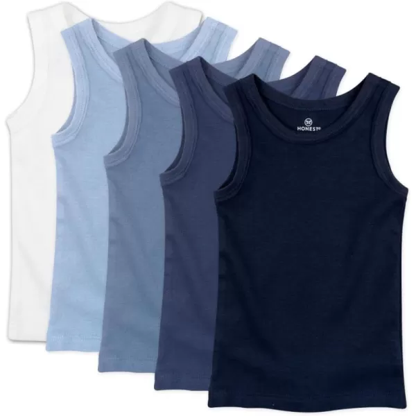 HonestBaby Multipack Long Sleeve Tshirts Tee 100 Organic Cotton Baby Toddler Kids Boys Girls5pack Ombre Blues