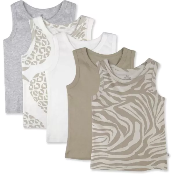 HonestBaby Multipack Long Sleeve Tshirts Tee 100 Organic Cotton Baby Toddler Kids Boys Girls5pack Sand Dune