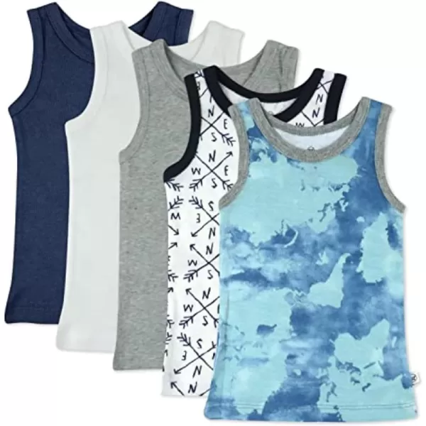HonestBaby Multipack Long Sleeve Tshirts Tee 100 Organic Cotton Baby Toddler Kids Boys Girls5pack Watercolor World