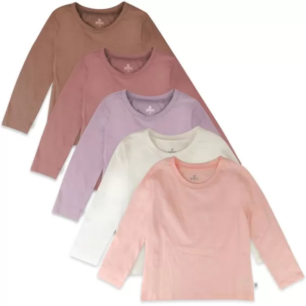 HonestBaby Multipack Long Sleeve Tshirts Tee 100 Organic Cotton Baby Toddler Kids Boys GirlsAutumn Pinks