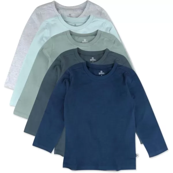 HonestBaby Multipack Long Sleeve Tshirts Tee 100 Organic Cotton Baby Toddler Kids Boys GirlsMorning Mountains