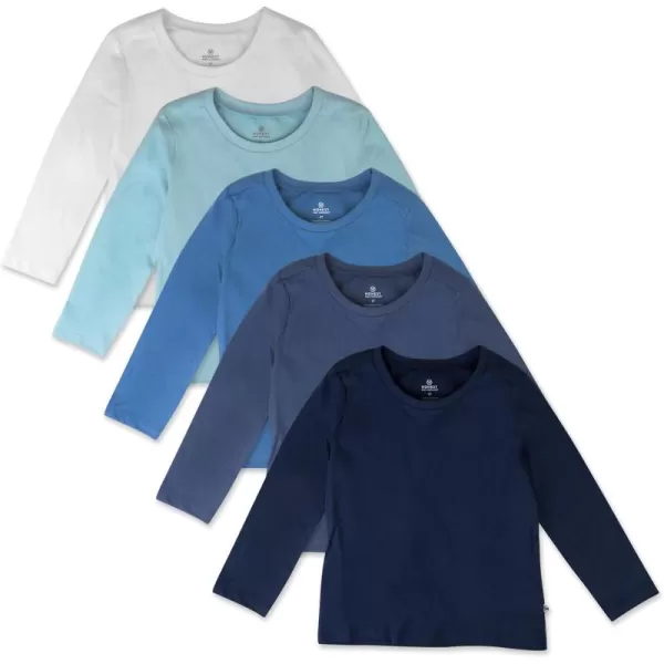HonestBaby Multipack Long Sleeve Tshirts Tee 100 Organic Cotton Baby Toddler Kids Boys GirlsSea Ombre