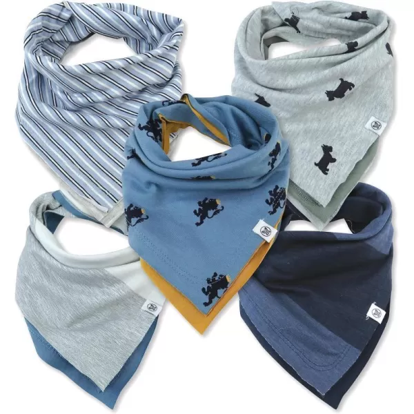 HonestBaby Multipack Reversible Bandana Drool Bibs Burpcloths Adjustable Snaps for Infant Baby BoysGirls 100 Organic Cotton5pack Varsity Stripes