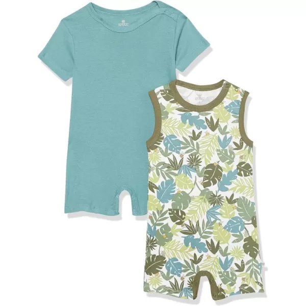 HonestBaby Multipack Short Romper Sets and Dresses 100 Organic Cotton for Infant Baby Toddler Boys Girls Unisex LEGACY2 Jungle Jam