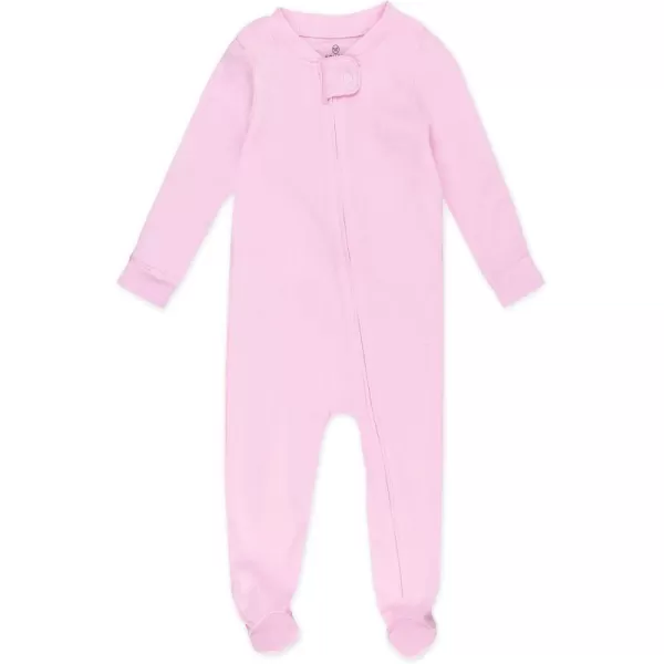 HonestBaby NonSlip Footed Pajamas OnePiece Sleeper Jumpsuit ZipFront 100 Organic Cotton PJs 100 for Baby Girls LEGACYLilac