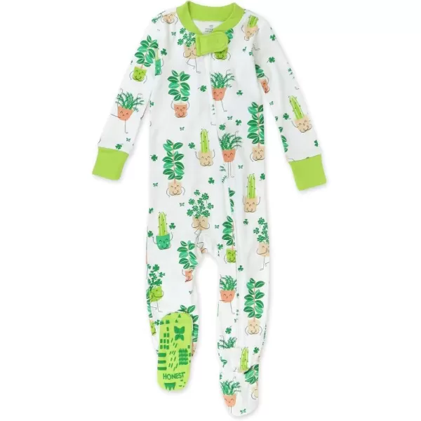 HonestBaby NonSlip Footed Pajamas OnePiece Sleeper Jumpsuit ZipFront 100 Organic Cotton PJs 100 for Baby Girls LEGACYLucky Yoga Love