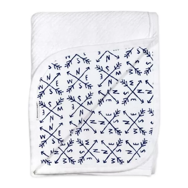HonestBaby Organic Cotton Matelasse Reversible Receiving Blanket Pattern Play One SizeCompass One Size