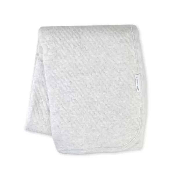 HonestBaby Organic Cotton Matelasse Reversible Receiving Blanket Pattern Play One SizeLight Grey Heather One Size