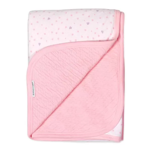 HonestBaby Organic Cotton Matelasse Reversible Receiving Blanket Pattern Play One SizeLove dot One Size