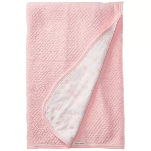 HonestBaby Organic Cotton Matelasse Reversible Receiving Blanket Pattern Play One SizePattern Play WhitePink One Size