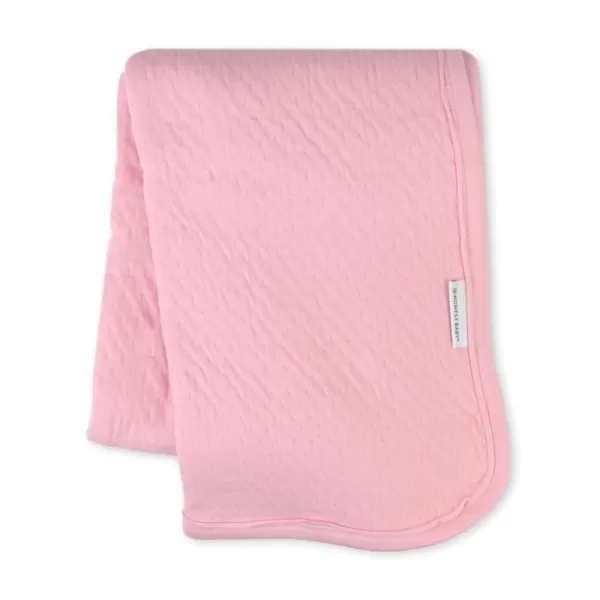 HonestBaby Organic Cotton Matelasse Reversible Receiving Blanket Pattern Play One SizePink One Size
