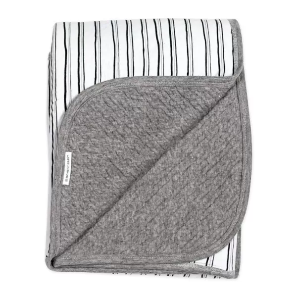HonestBaby Organic Cotton Matelasse Reversible Receiving Blanket Pattern Play One SizeSketchy Stripe One Size