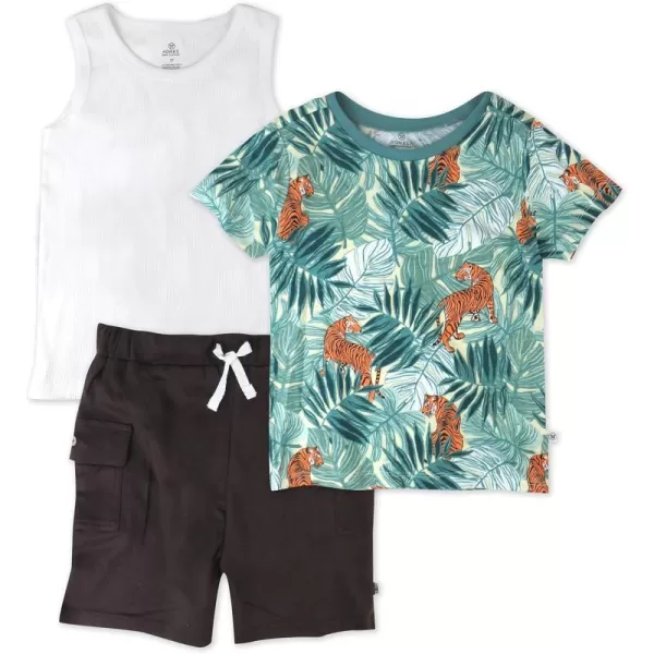 HonestBaby Playwear Outfit Sets Tops and Bottoms 100 Organic Cotton for Baby Toddler Boys Unisex LEGACY3Piece Set Tiger Time