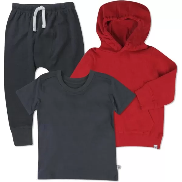 HonestBaby Playwear Outfit Sets Tops and Bottoms 100 Organic Cotton for Baby and Toddler Boys Unisex3 Black Night