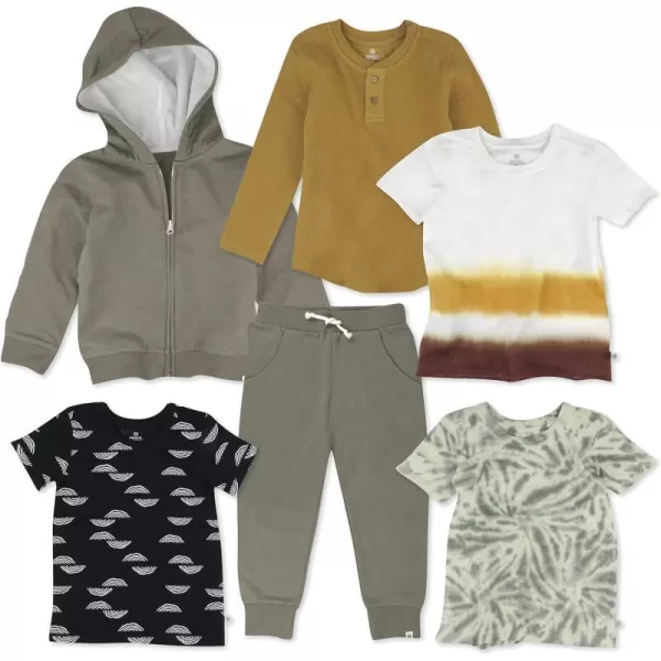 HonestBaby Playwear Outfit Sets Tops and Bottoms 100 Organic Cotton for Baby and Toddler Boys Unisex6 Graphic Nature