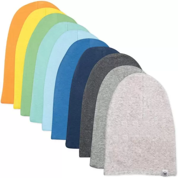 HonestBaby Reversible Beanie Hats Multipack Organic Cotton for Infant Unisex Baby Boys amp Girls10pack Rainbow Boy
