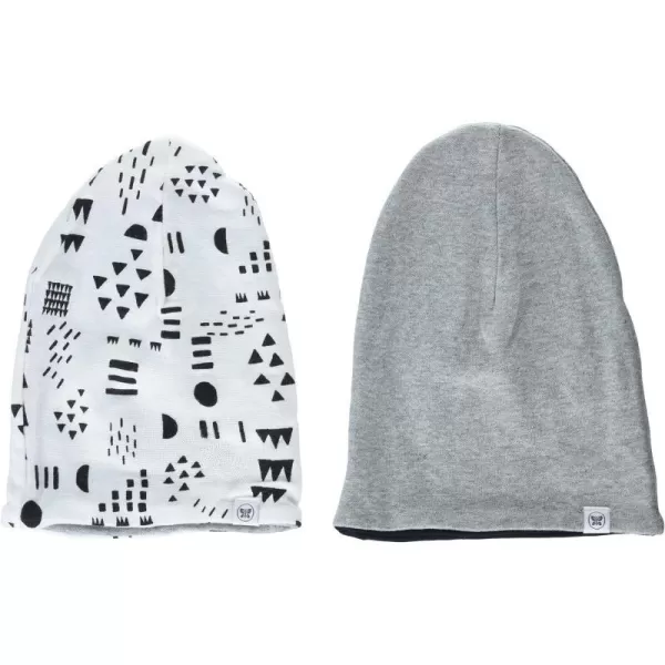 HonestBaby Reversible Beanie Hats Multipack Organic Cotton for Infant Unisex Baby Boys amp Girls2pack Pattern Play