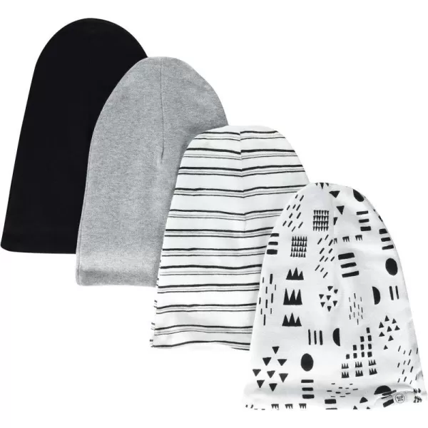 HonestBaby Reversible Beanie Hats Multipack Organic Cotton for Infant Unisex Baby Boys amp Girls4pack Pattern Play