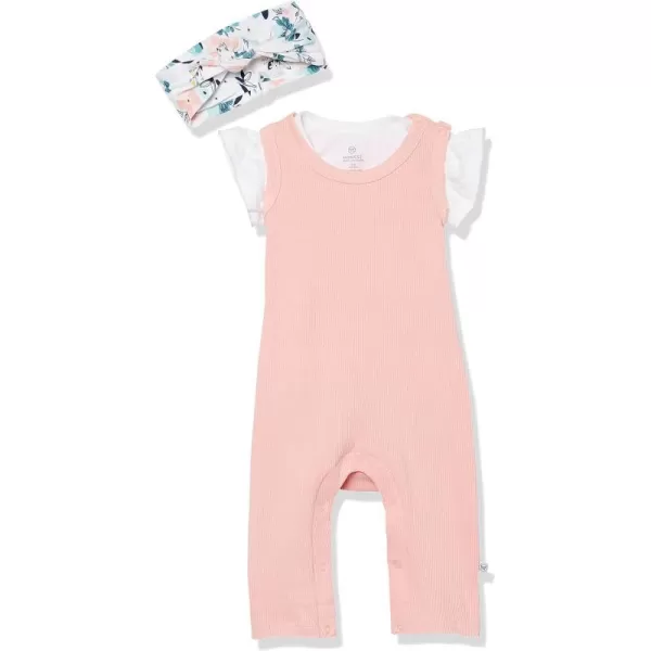 HonestBaby Romper Coverall Sets Onepiece Jumpsuit Organic Cotton Legacy3 Tropical Peach