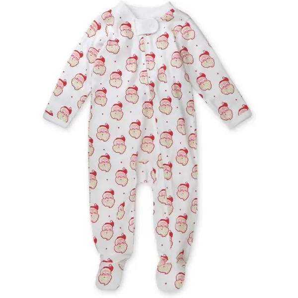 HonestBaby Sleep and Play Footed Holiday Pajamas OnePiece Sleeper Zipfront Organic Cotton PJs Baby Boys Girls Unisex1 Ho Ho Ho