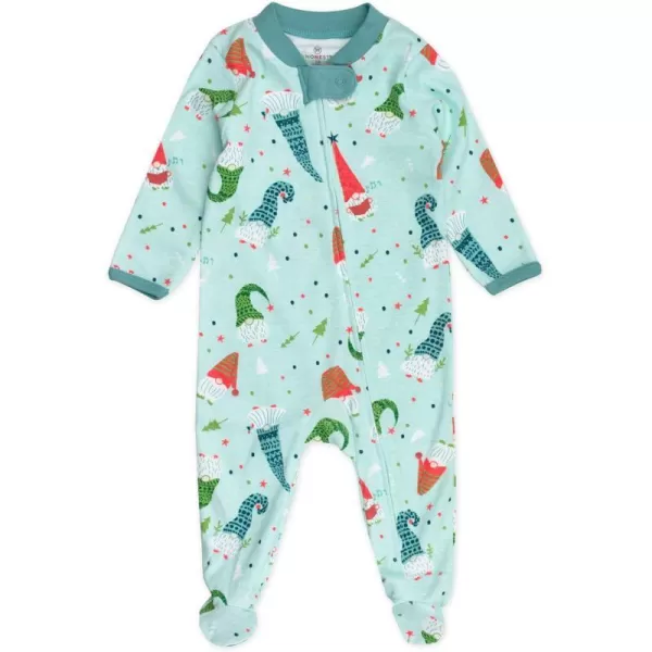 HonestBaby Sleep and Play Footed Holiday Pajamas OnePiece Sleeper Zipfront Organic Cotton PJs BabyBoysGirlsUnisexLEGACY1 Falling Snowflakes Navy