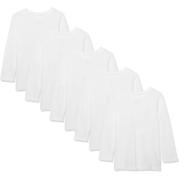 HonestBaby Unisex Baby Multipack Long Sleeve TShirts Tee 100 Organic Cotton5pack Bright White