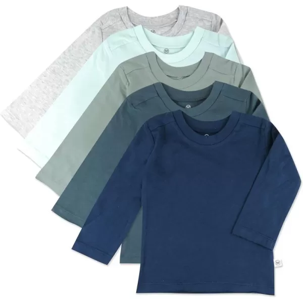 HonestBaby Unisex Baby Multipack Long Sleeve TShirts Tee 100 Organic Cotton5pack Morning Mountains
