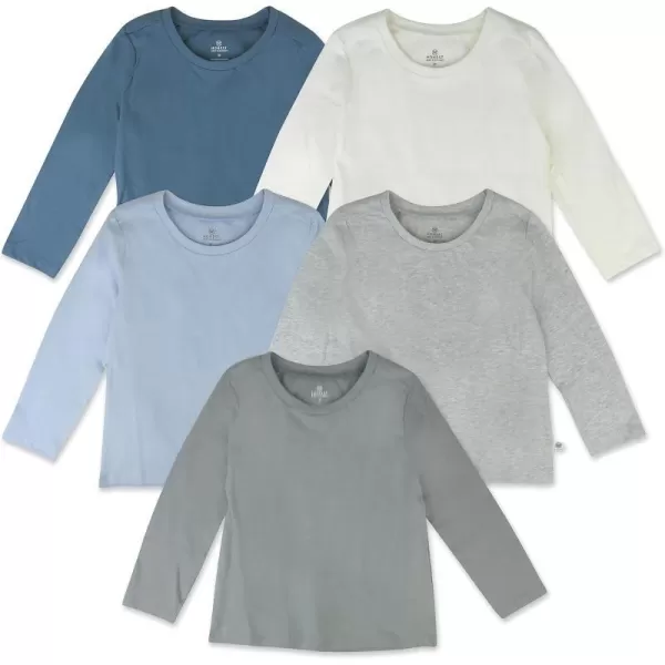 HonestBaby Unisex Baby Multipack Long Sleeve TShirts Tee 100 Organic Cotton5pack Prep School Rebel Boy