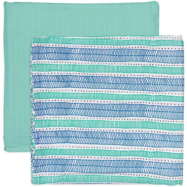 HonestBaby UnisexBaby 2Pack Organic Cotton Swaddle Blankets Legacy2Pack Dots amp DashesLight Blue