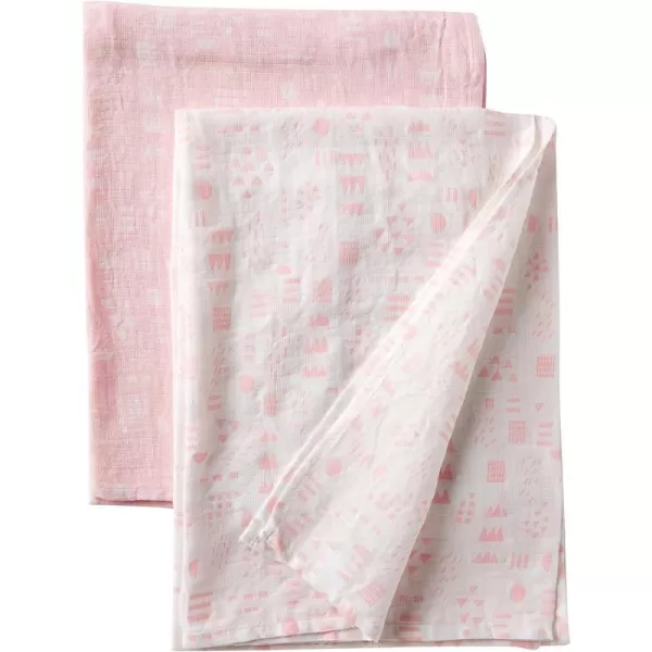HonestBaby UnisexBaby 2Pack Organic Cotton Swaddle Blankets Legacy2Pack Pattern Play Pink