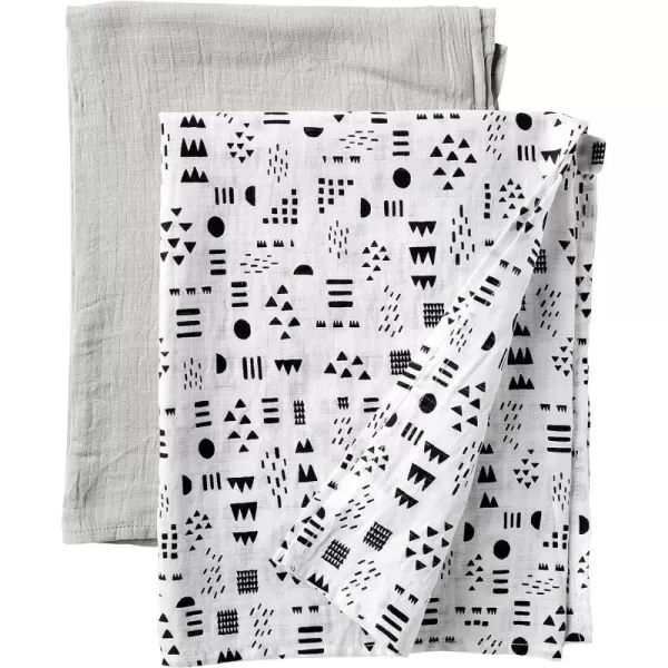 HonestBaby UnisexBaby 2Pack Organic Cotton Swaddle Blankets Legacy2pack Muslin Pattern Play