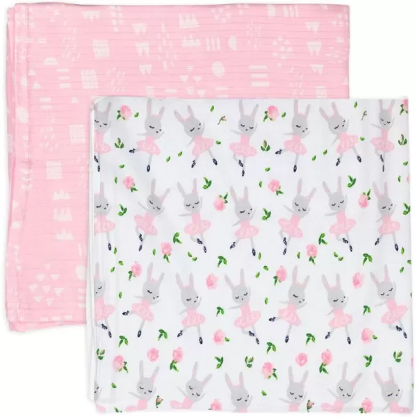 HonestBaby UnisexBaby 2Pack Organic Cotton Swaddle Blankets LegacyTutu Cute