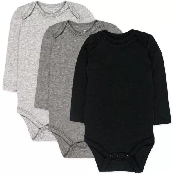 HonestBaby babyboys Multipack Long Sleeve Bodysuits Onepiece Organic Cotton for Infant Baby Boys Unisex Legacy3pack Gray Ombre