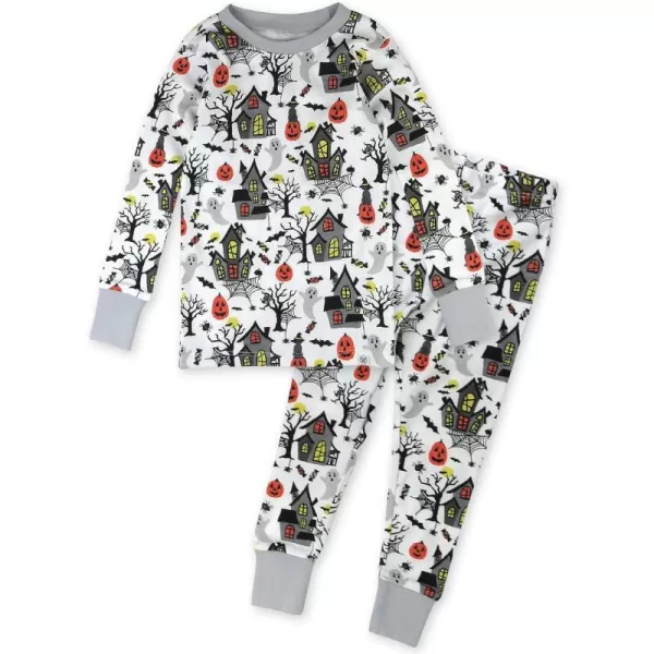 HonestBaby boys Multipack 2piece Pajamas Sleepwear Pjs 100 Organic Cotton for Infant Baby and Toddler Boys UnisexHaunted House
