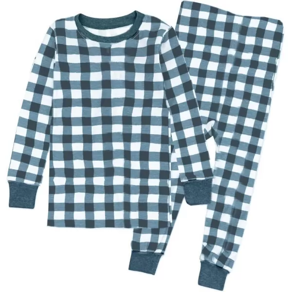 HonestBaby boys Multipack 2piece Pajamas Sleepwear Pjs 100 Organic Cotton for Infant Baby and Toddler Boys UnisexPainted Buffalo Navy Blue
