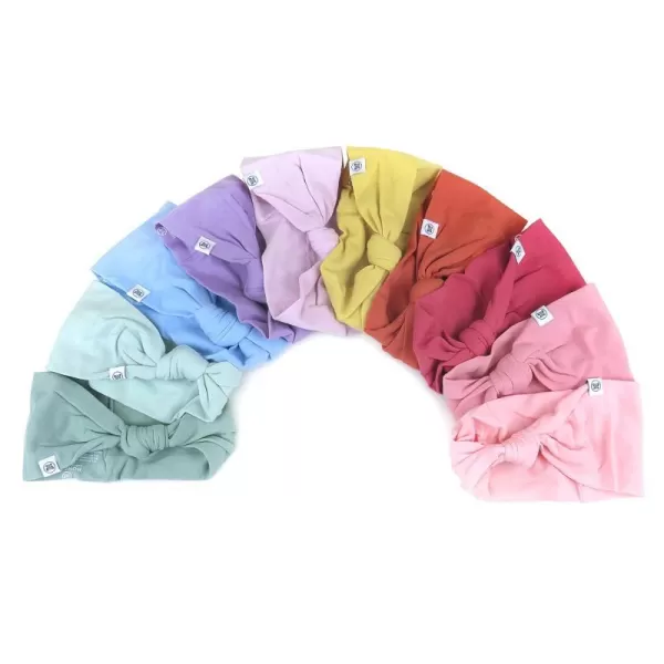 HonestBaby unisex baby Organic Cotton Headband Multipacks Headwrap 10pack Rainbow Girl One Size US10Pack Rainbow Gems Pinks Small