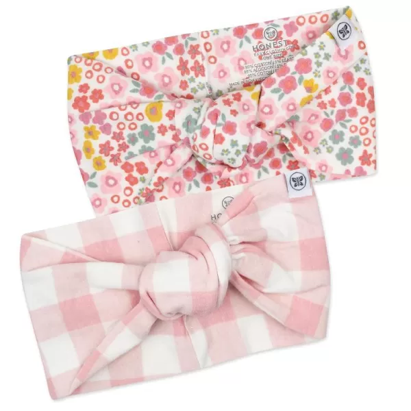 HonestBaby unisex baby Organic Cotton Headband Multipacks Headwrap 10pack Rainbow Girl One Size US2Pack Meadow Floral Pink Blush One Size