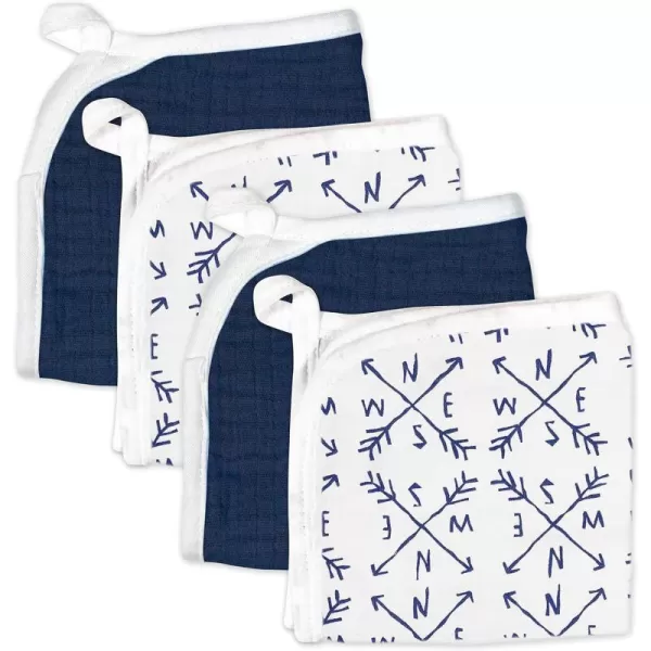 HonestBaby unisex baby Organic Cotton Washcloth MultiPack Winter Accessory Set 5pack Bright White One Size USCompass One Size