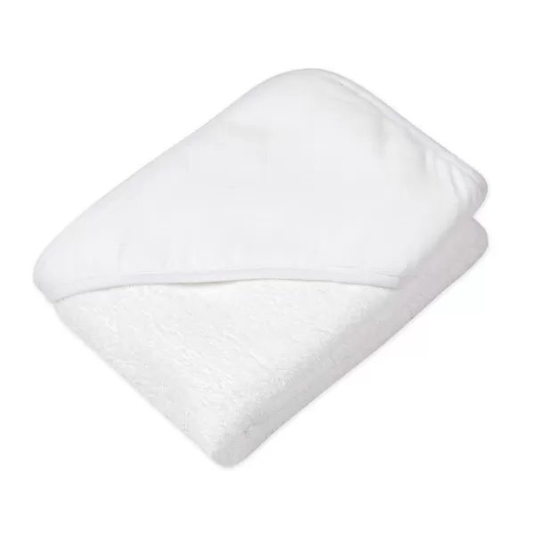 HonestBaby 2Pack Organic Cotton Hooded Towels Bright White One SizePattern Play