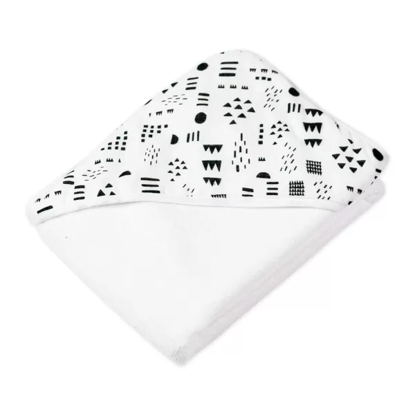 HonestBaby 2Pack Organic Cotton Hooded Towels Bright White One SizePattern Play