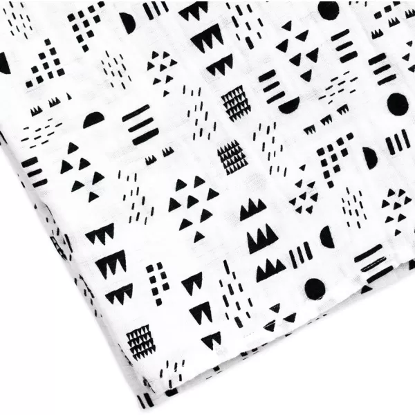 HonestBaby 3Pack Organic Cotton Swaddle Blankets Bright White One Size2pack Pattern PlayGray