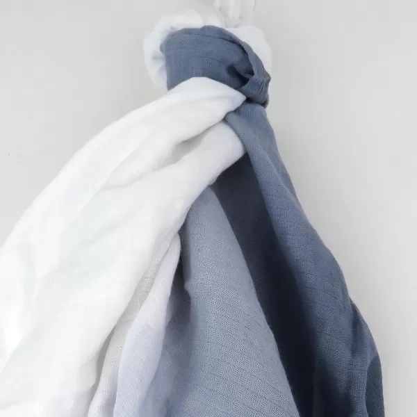 HonestBaby 3Pack Organic Cotton Swaddle Blankets Bright White One SizeDip Dye Navy