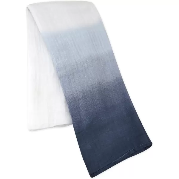 HonestBaby 3Pack Organic Cotton Swaddle Blankets Bright White One SizeDip Dye Navy
