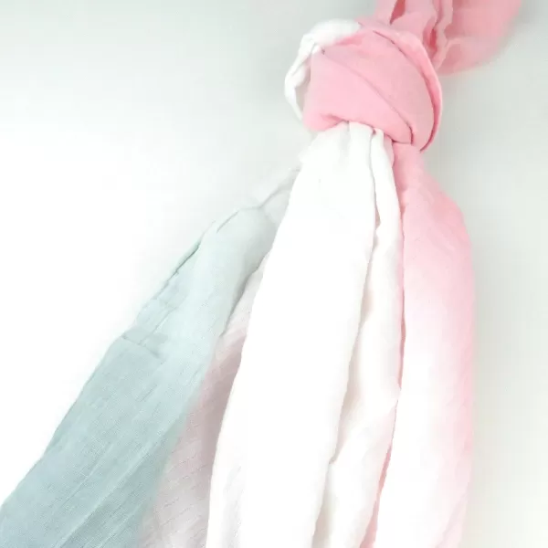 HonestBaby 3Pack Organic Cotton Swaddle Blankets Bright White One SizePink Gray Ombre