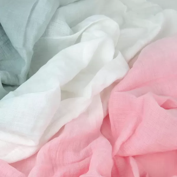 HonestBaby 3Pack Organic Cotton Swaddle Blankets Bright White One SizePink Gray Ombre